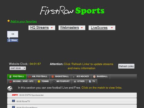 P2p4u firstrow  first row sports brings you many live football matches