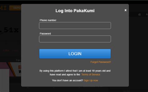 Pakakumi login com and play responsibly