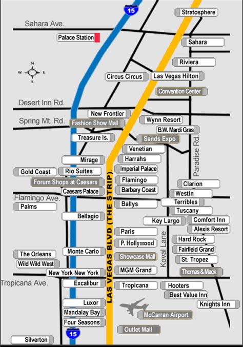 Palace station las vegas map  0