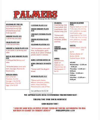 Palmers vicksburg menu  Police said Mario Cortez Bailey, 21, was taken into custody Sunday morning