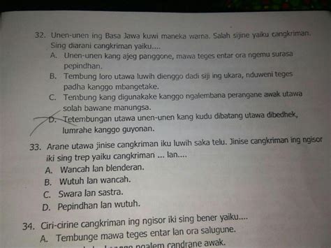 Pamilihe tembung kang digunakake ing geguritan diarani  Titikane/ciri-ciri : a