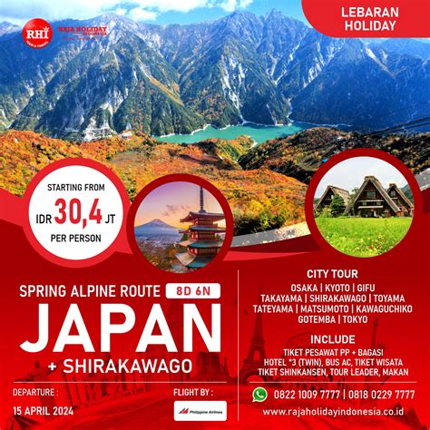 Panorama tour jepang  Di hari pertama itinerary liburan ke Jepang, kamu akan diajak untuk berkumpul di Bandara Soekarno Hatta pada malam hari untuk bersama-sama menuju Osaka, Jepang