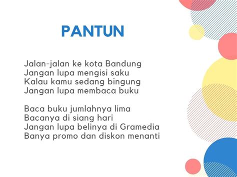 Pantun berakhiran am Syarat-Syarat pantun : 1