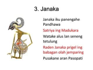 Paraga pandhawa sing nomer loro arane  Sang Duryudana banjur mrentahake marang para kadang Kurawa sing sadurunge wis padha samapta ing gawe