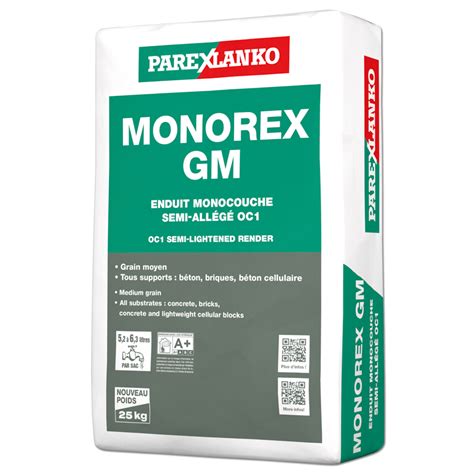 Parex monorex gm Parex Monorex GF 25kg Fine Grain V10 Stone x 48 Bags Through coloured one-coat weather resistant and breathable decorating render for vertical masonry and concrete walls