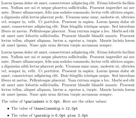 Parskip latex  The book by Leslie Lamport, LaTeX: a document preparation system (1994) has a figure like the one you asked for on page 113, which explains, among other things, that the vertical space at the bottom of a list is always the same as the space at the top