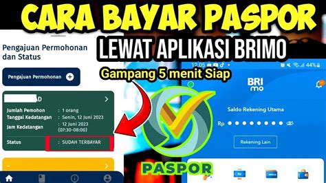 Pembayaran paspor melalui brimo  Login menggunakan User ID dan Password