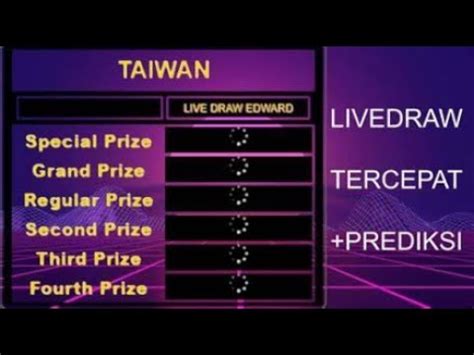 Pengeluaran taiwan live draw  Hasil Data Keluaran Taiwan yang ada diatas ini akan selalu terupdate otomatis sesuai jadwal pasarannya yaitu setiap hari Senin, Selasa, Rabu, Kamis, Jumat, Sabtu dan Minggu pada jam 20 : 45 WIB