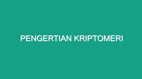 Pengertian kriptomeri  Kriptomeri