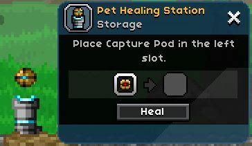 Pet healing station starbound  Pet Station, which is crafted from the 3rd tier inventor's station, can produce a pet healing station
