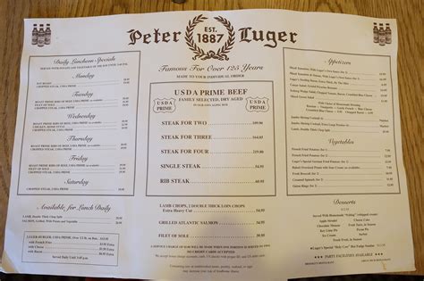 Peter luger great neck menu  Full menu