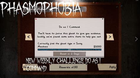 Phasmophobia challenge mode do as i command  Admittedly, it often IS a challenging restriction- But not always