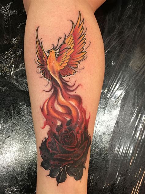 Phoenix rising from the ashes tattoo  It is also a perfect male shoulder rebirth phoenix tattoo idea