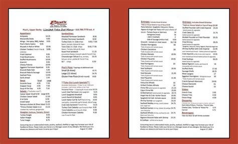 Pica's restaurant of upper darby menu  $3