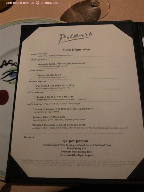 Picasso at bellagio menu  Price range: $50+