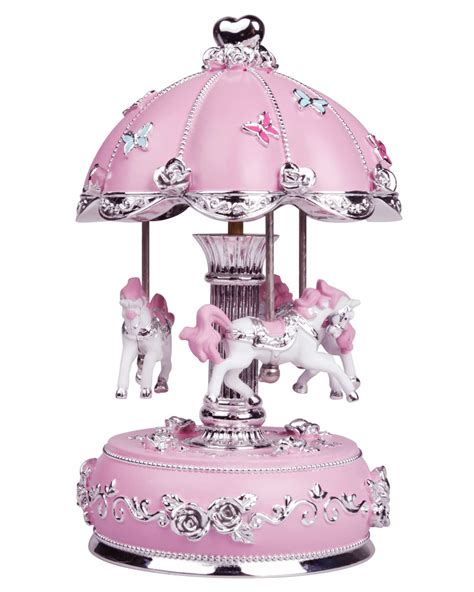 Pink carousel horse  The horse and the base are ceramic, and the pole is metal