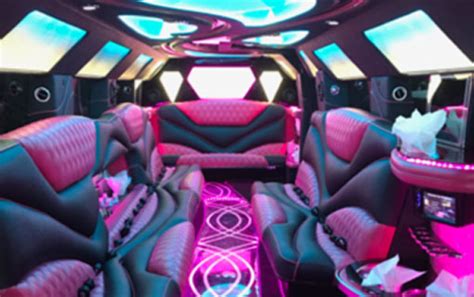 Pink limos long island  Full Beverage Bar (Champagne & Bottled Water) Personable Chauffeurs