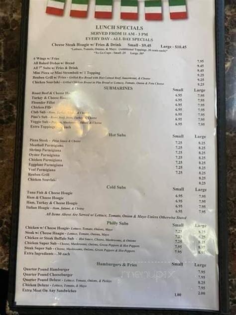 Pino's pizza roanoke rapids menu  They are open every day of the week