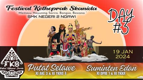 Pirang dina wektune kanggo festival kethoprak remaja  an Kebudayaan Provinsi Jawa Tengah nganakake Festival Kethoprak Remaja? Wangsulan: Ngoko :Krama :Padinan/dhialek: 3