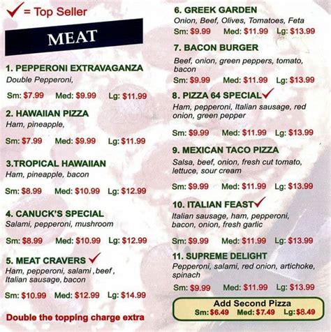Pizza 64 cloverdale Pizza, Italian, Vegetarian options
