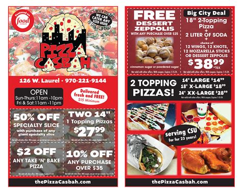 Pizza casbah coupons With a 50% best discount and an 5% savings on several Pizza Casbah products