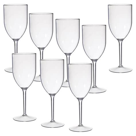 Lily's Home Unbreakable Acrylic Wine Glasses, Made of Shatterproof Tritan Plastic and Ideal for Indoor and Outdoor Use, Reusable (Multi - Light)
