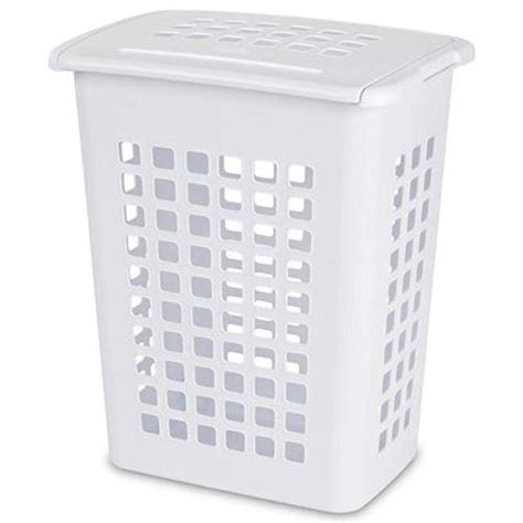Mind Reader 60 Liter Perforated Plastic Laundry Hamper with Lid, White