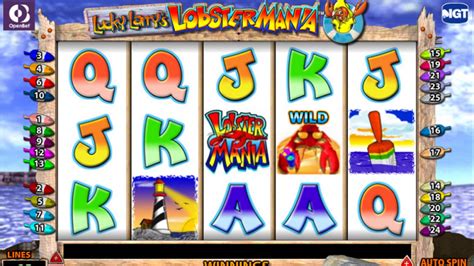 Play lobstermania online There are a total of 5 reels and 25 different pay-lines on any Lobstermania slot machine, through which any user can play with a minimum betting amount of 25p per spin