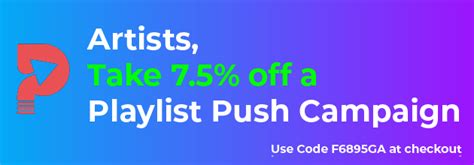 Playlist push discount code  Save with TheRocksPush