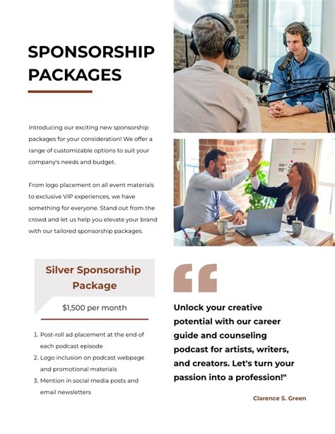 Podcast sponsorship proposal template  As a rule of thumb, it's best practice to work off of an advertising plan template to ensure you check all the necessary boxes when it comes to the project