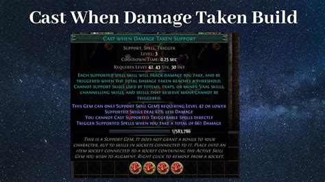 Poe cast when damage taken Because it takes forever to trigger a level 20 Cast when Damage Taken compared to a level 1
