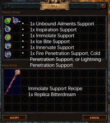 Poe immolate support  Cannot support skills with cooldowns, triggered skills, Brand skills, Vaal skills, channelling skills, skills which reserve mana, or skills used by totems, traps, or mines