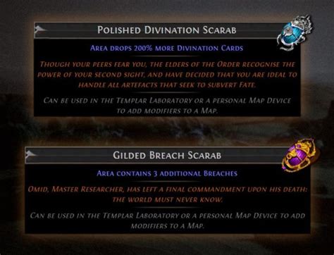Poe scarabs not working  Scarabs are a type of map fragment