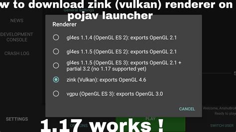 Pojav launcher zink vulkan download  Be sure to tap "keep logged in", so that next time, you can tap "select account" instead