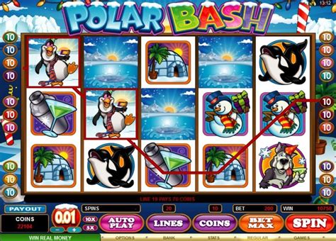 Polar bash microgaming  The scattered fish win the Ice Fishing Bonus and the North Pole signs trigger