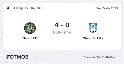 Posiciones de cheonan city fc contra gimpo fc  Das Hinspiel ging mit 0:1 in Gimpo verloren