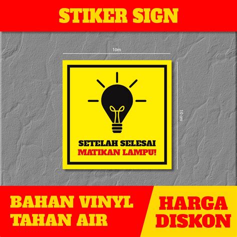 Poster matikan lampu  stiker hemat energi matikan lampu keran air komputer ac cabut listrik