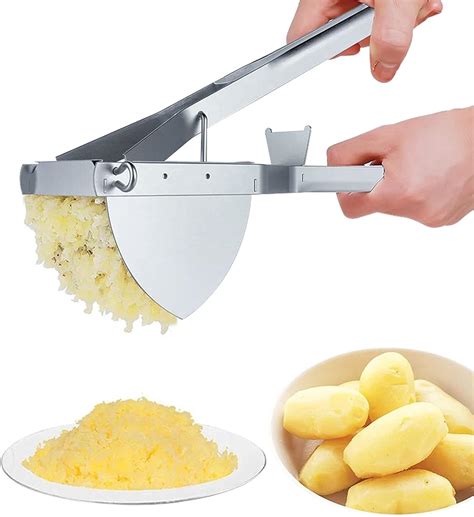 Zulay Kitchen Large 13.5oz Potato Ricer Stainless Steel - Heavy Duty Ricer Kitchen Tool with Non-Slip Handle - Manual Masher Ricer