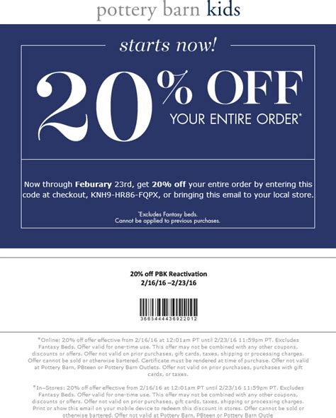 Potterybarns coupon code2013  Get $30