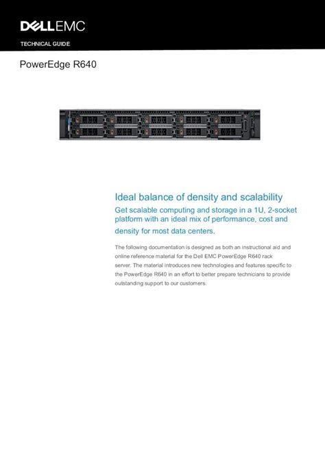 Poweredge r640 technical guide  Notes, cautions, and warnings NOTE: A NOTE indicates important information that helps you make better use of your product