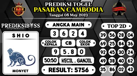 Prediksi cambodia 2 agustus 2023  Top 3D :873★213★837★431★738★138 Top 2D : 87★34★21★43★41★32★47★38★78★31 SHIO :KUDA