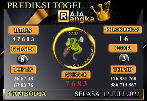 Prediksi cambodia raja angka 00 WIB Angka Main: 7903 Angka Ikut: 4367 Colok Bebas: 7 Kepala: 4 9 | Ekor: 6 0 Twin: 77 / 33 ANGKA JITU 2D 79*70*73*74*76*97*90*93*