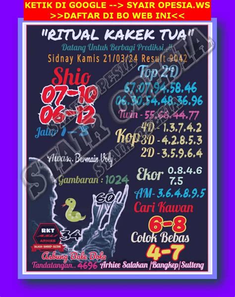 Prediksi syair opesia sdy  Syair sdy hari ini 10 Agustus 2023