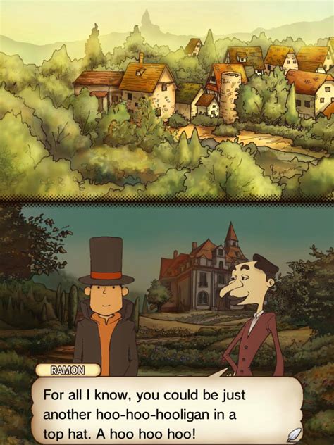 Professor layton and the curious village puzzle 38  029 Five Suspects Talk to Chelmey Talk to Matthew