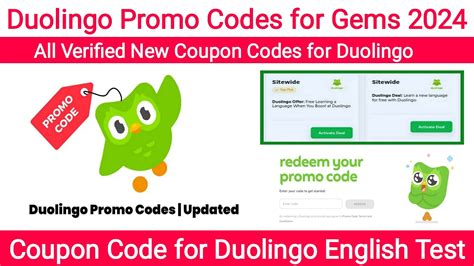 Promo code duolingo gems 4 gems/1 cent) = 1,200 gems