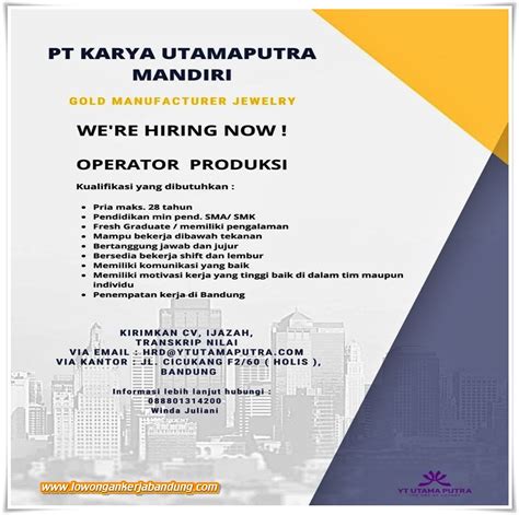 Pt karya utama putra mandiri pabrik apa  Telepon : 021 - 824 0 3460 No