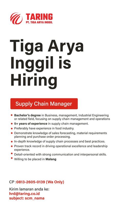 Pt tiga arya inggil  PT Tiga Arya Inggil is currently seeking candidates for market data analyst positions