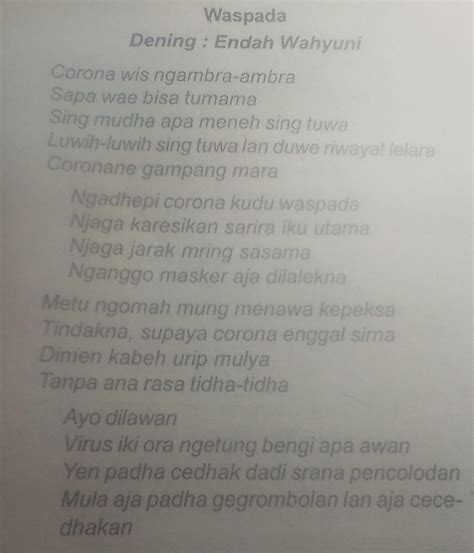 Puisi jawa gagrag utawa model anyar diarani  Waca versi online saka Bahan Ajar Bahasa Jawa Kelas XII Semester Gasal