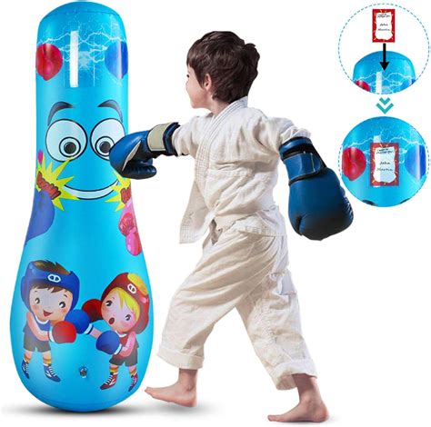 Inflatable Punching Bag for Kids - Gift for Boys and Girls Age 3 - 8. Kids  Bop Bag 48 Inches with Bounce-Back Action for Practicing Karate,  Taekwondo,and to Relieve Pent Up Energy in Children