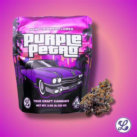 Purple petro strain lumpy's  The Lumpy Space Princess buds are spade and tree-shaped, with olive and fern-green